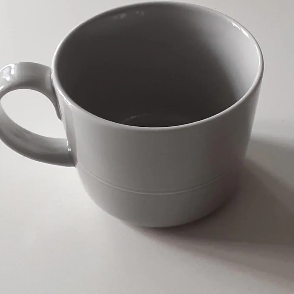 COPY - Crate&Barrel Light Grey Coffee Mug - single replacement cup (1)